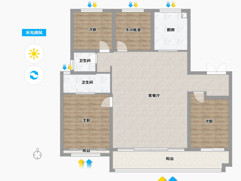 河北省-沧州市-正康渤海壹品-135.00-户型库-采光通风