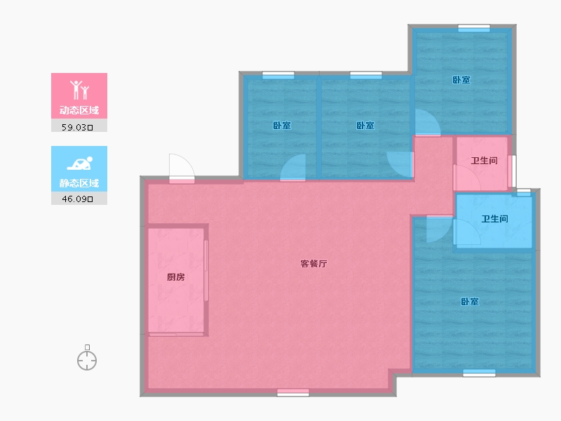 四川省-遂宁市-君豪·东湖雅筑-96.77-户型库-动静分区