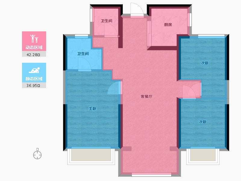 河南省-郑州市-安泰苑-76.32-户型库-动静分区