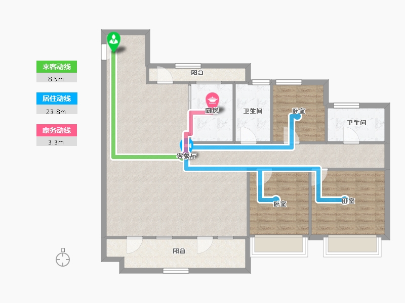 山东省-烟台市-芝罘吾悦广场-112.96-户型库-动静线