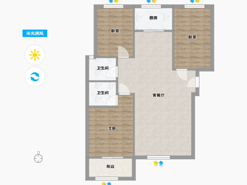 河北省-邢台市-雍和仕林-96.00-户型库-采光通风