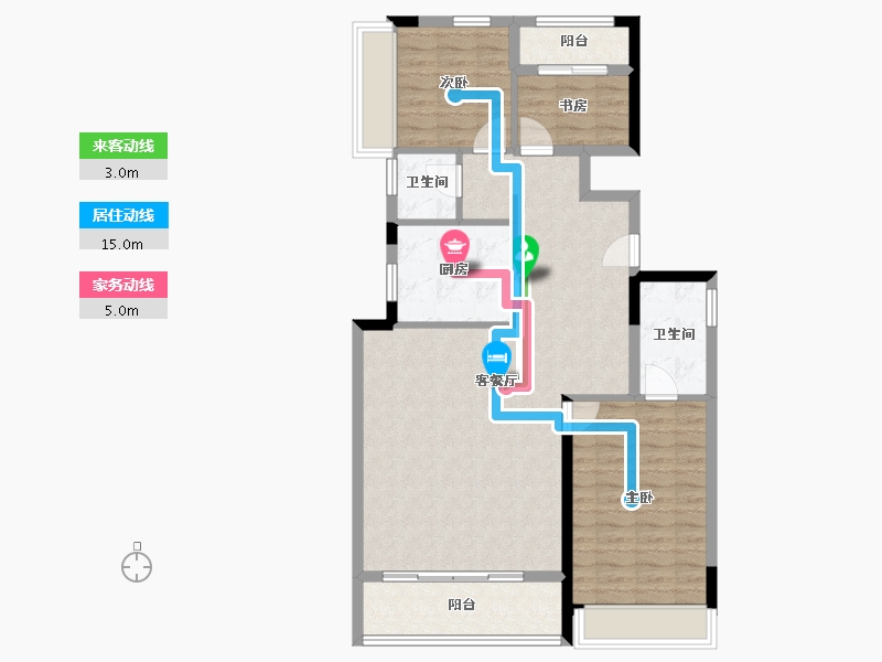 陕西省-西安市-华润置地港悦城-96.05-户型库-动静线