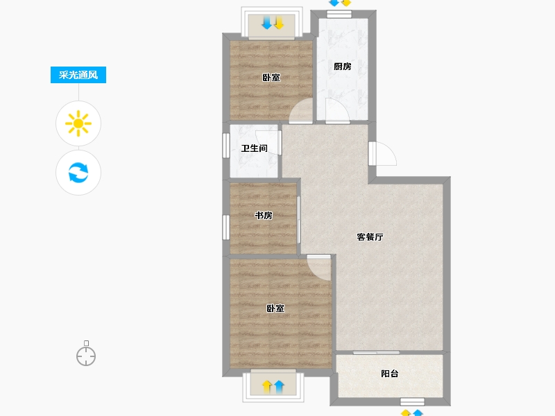 上海-上海市-富绅名邸-65.57-户型库-采光通风