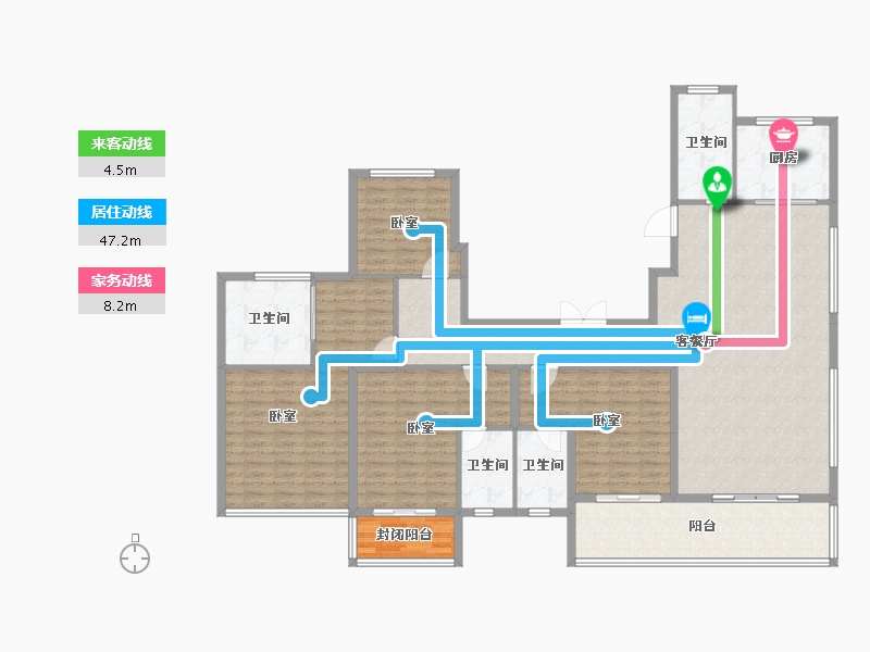 浙江省-嘉兴市-鸿翔天誉府-178.69-户型库-动静线