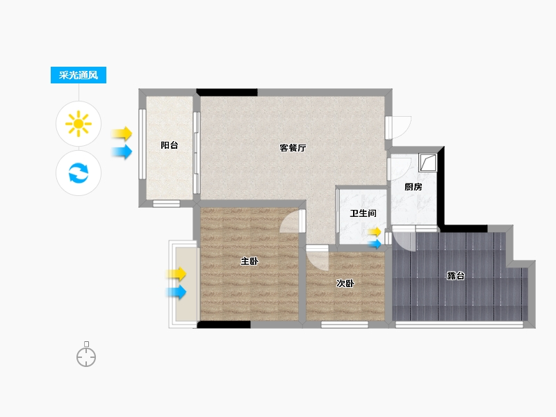 四川省-乐山市-青江名庭-55.34-户型库-采光通风