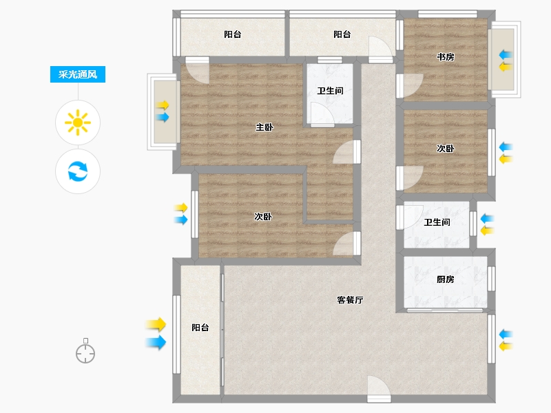 河南省-驻马店市-置地天中第一城上河苑-115.95-户型库-采光通风