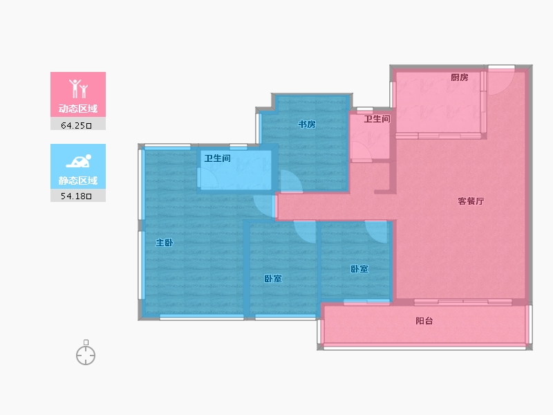 广东省-东莞市-万科瑧山境-107.25-户型库-动静分区