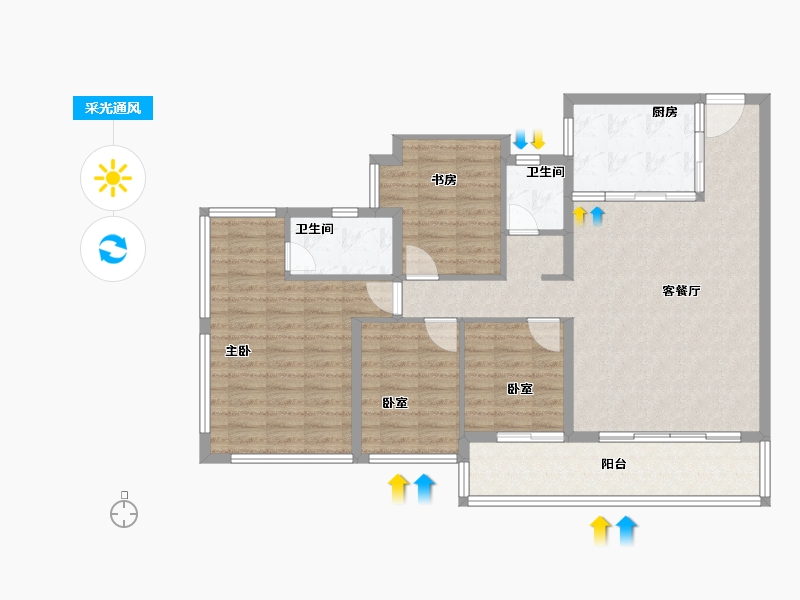 广东省-东莞市-万科瑧山境-107.25-户型库-采光通风