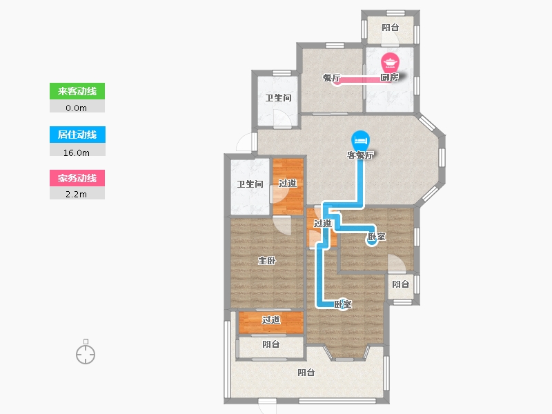 天津-天津市-怡园里-108.65-户型库-动静线