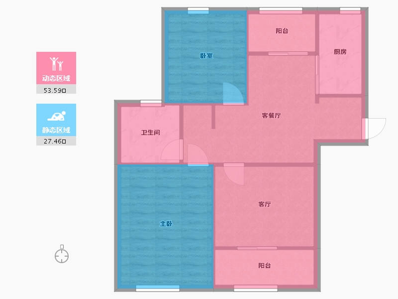 浙江省-嘉兴市-恒天花园里-71.30-户型库-动静分区