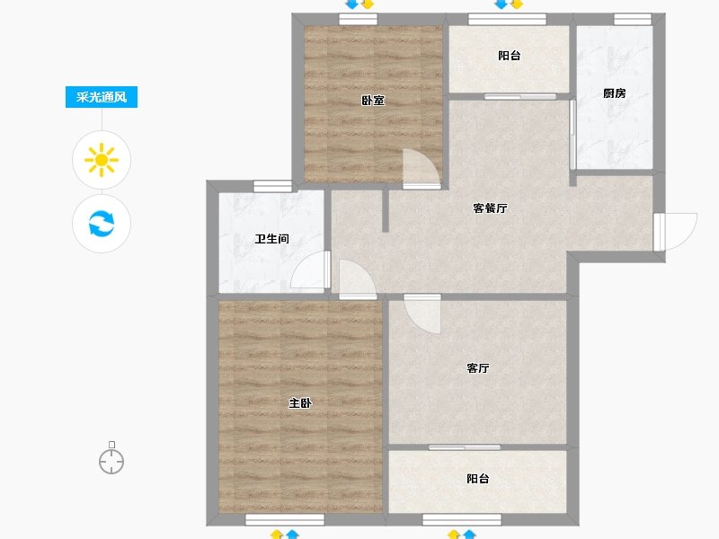 浙江省-嘉兴市-恒天花园里-71.30-户型库-采光通风