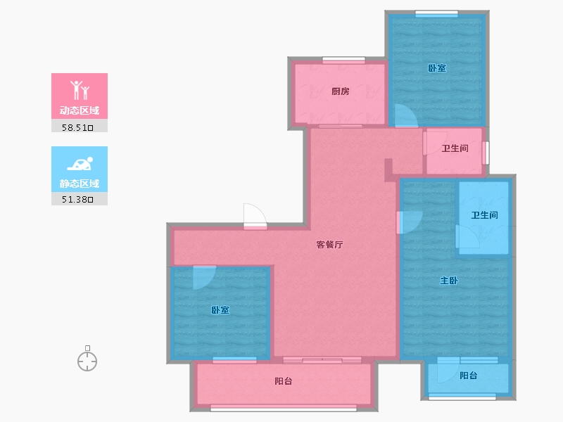 河北省-廊坊市-合生学府中央城-97.80-户型库-动静分区