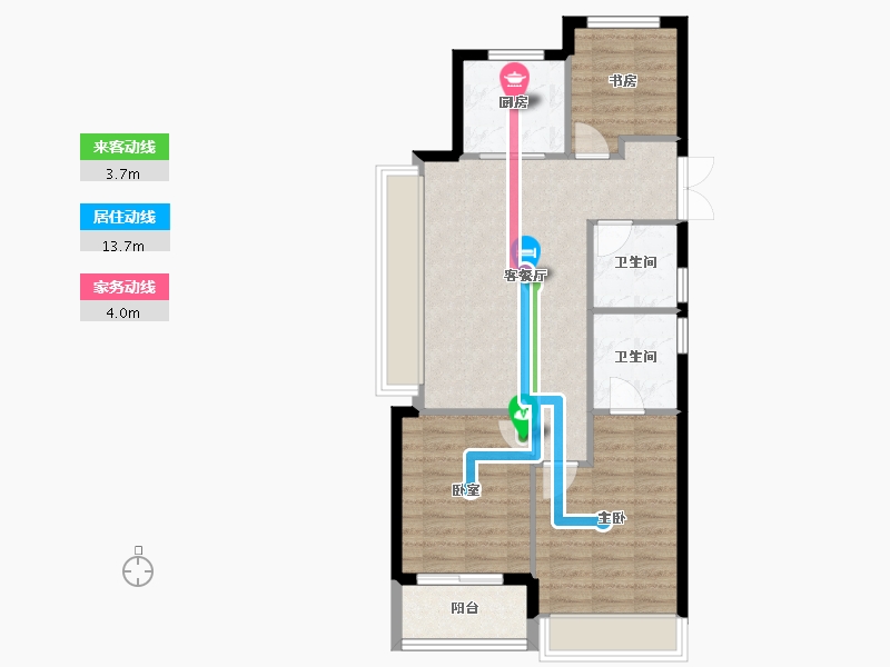 浙江省-杭州市-拥奥府-73.46-户型库-动静线