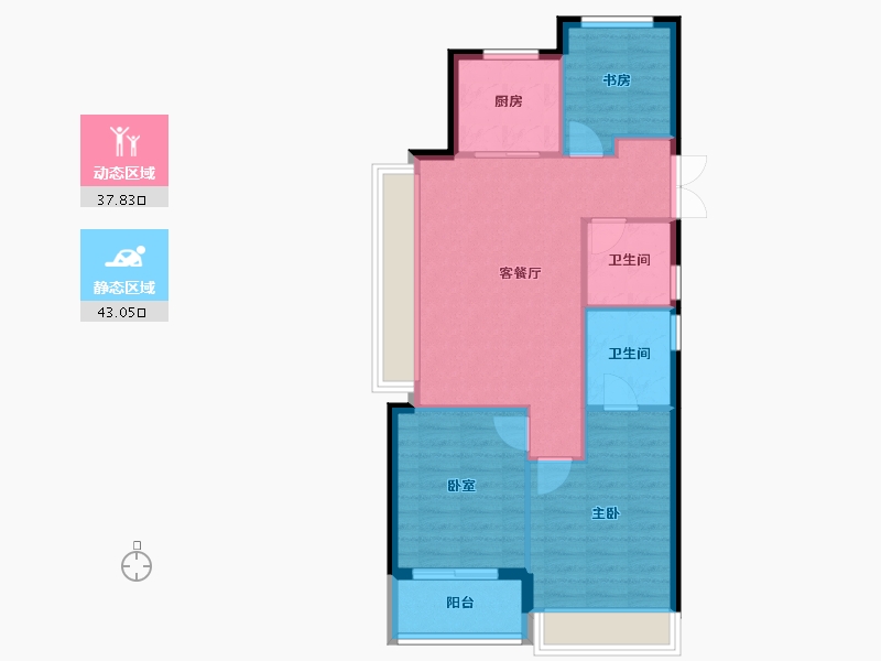 浙江省-杭州市-拥奥府-73.46-户型库-动静分区