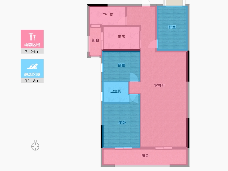 云南省-红河哈尼族彝族自治州-创泰文澜原著-104.00-户型库-动静分区