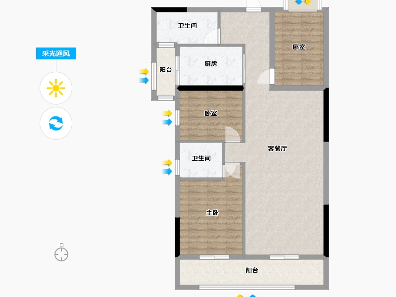 云南省-红河哈尼族彝族自治州-创泰文澜原著-104.00-户型库-采光通风