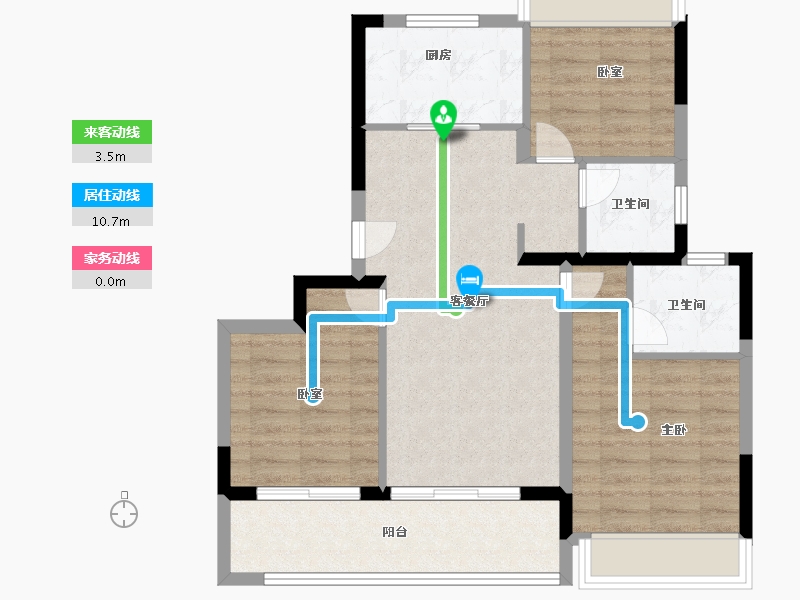 江苏省-苏州市-太湖澄光-76.00-户型库-动静线