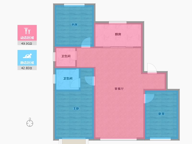 内蒙古自治区-赤峰市-航安金和学苑-83.21-户型库-动静分区