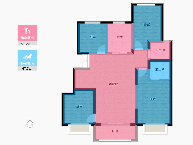 河北省-廊坊市-锦宸佳园-87.78-户型库-动静分区