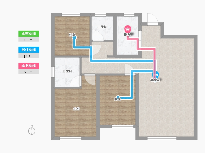 山东省-聊城市-绿城百合新城-100.80-户型库-动静线