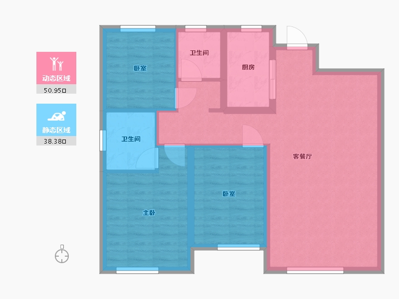 山东省-聊城市-绿城百合新城-100.80-户型库-动静分区