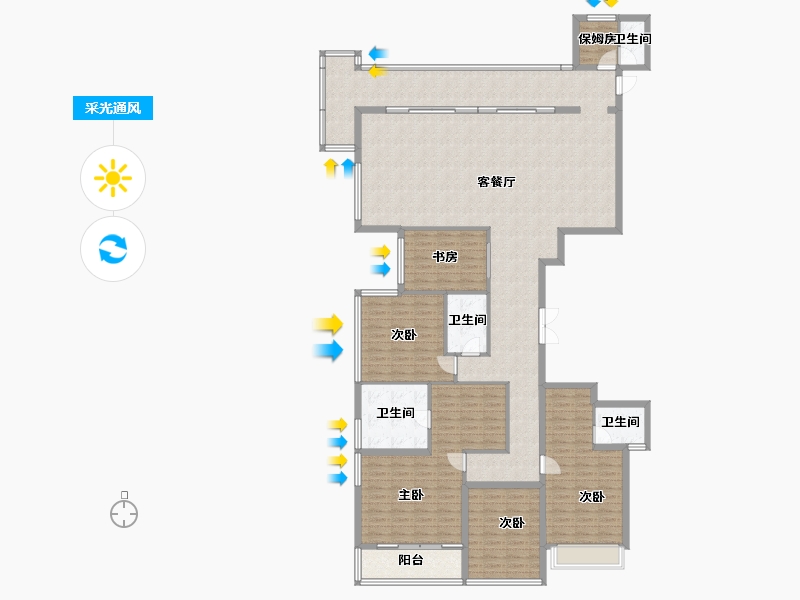 四川省-成都市-朗基紫境府-204.82-户型库-采光通风