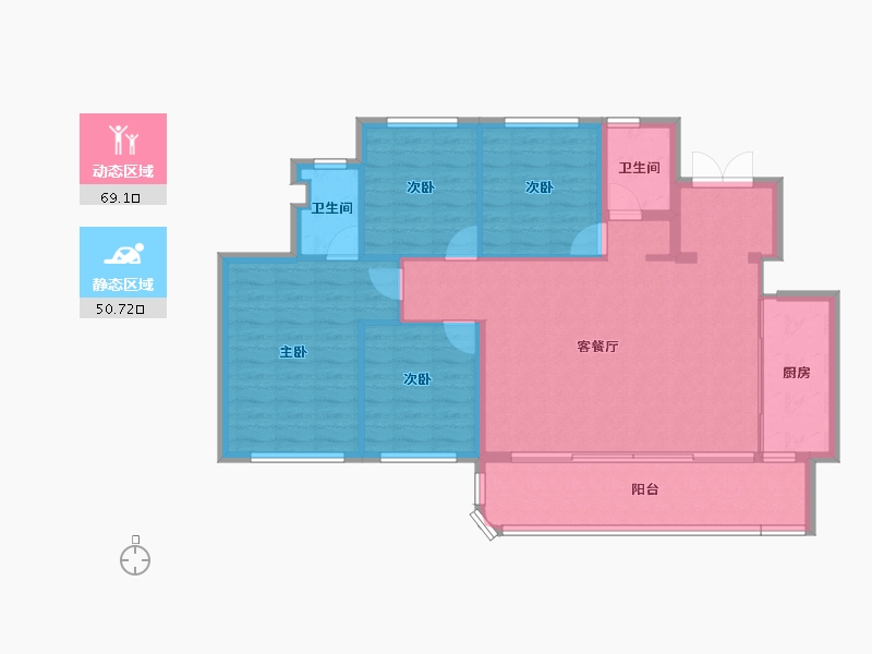 四川省-成都市-招商新川臻境-109.67-户型库-动静分区