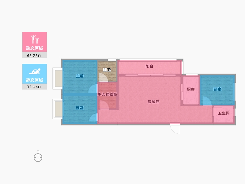 云南省-昆明市-华发书香云海-88.96-户型库-动静分区