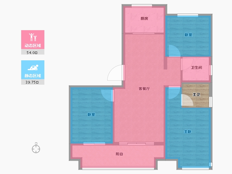 河南省-安阳市-嘉洲城天和府-87.75-户型库-动静分区