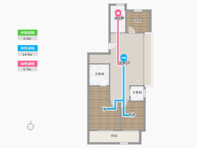 浙江省-温州市-永嘉中梁天宸-83.68-户型库-动静线