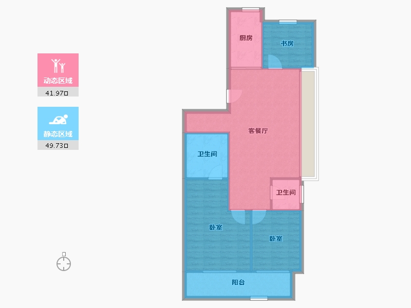 浙江省-温州市-永嘉中梁天宸-83.68-户型库-动静分区