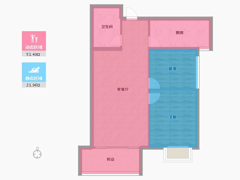 河南省-安阳市-广厦书香九里-66.40-户型库-动静分区