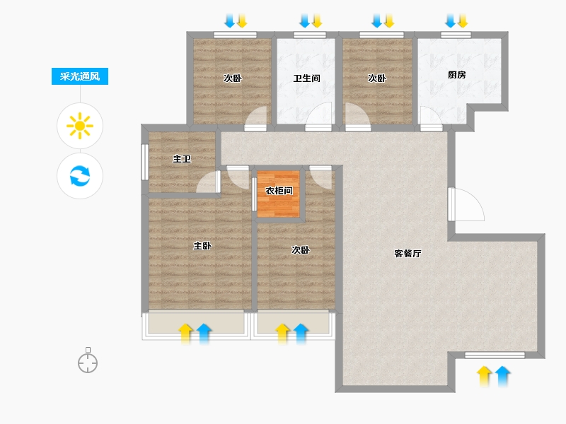 甘肃省-兰州市-保利领秀山-118.88-户型库-采光通风