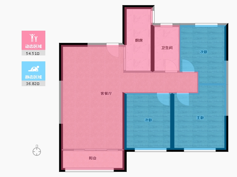 甘肃省-兰州市-中海铂悦世家-82.40-户型库-动静分区