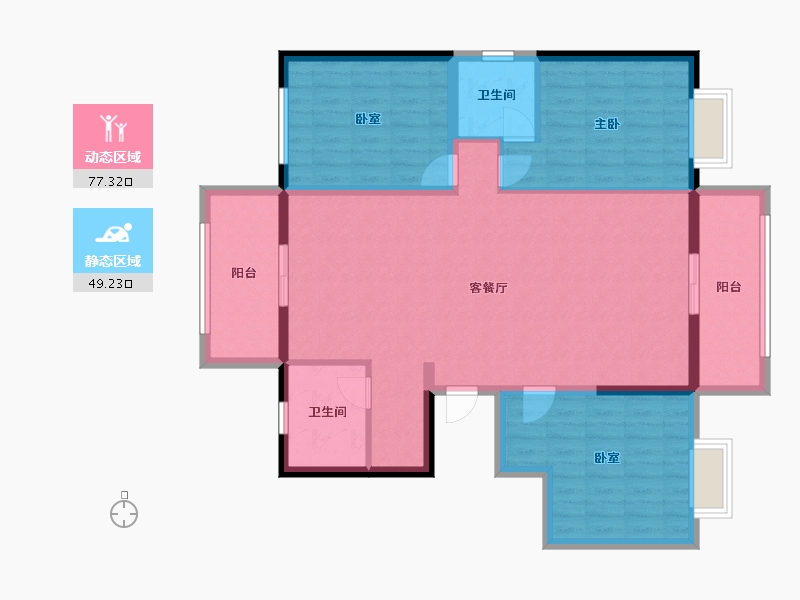 河北省-邢台市-沈鹏家园-114.40-户型库-动静分区