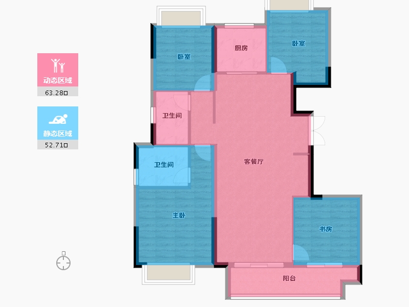 江西省-南昌市-南昌嘉福·未来城-105.11-户型库-动静分区