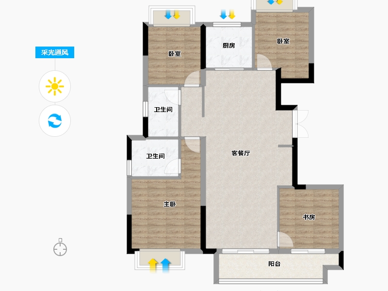 江西省-南昌市-南昌嘉福·未来城-105.11-户型库-采光通风