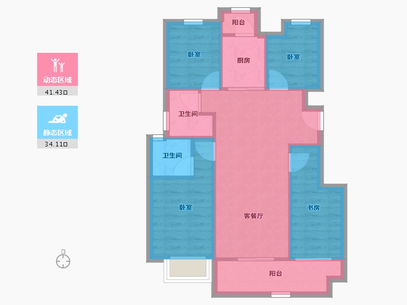 四川省-成都市-蜀道牧山溪岸-67.85-户型库-动静分区