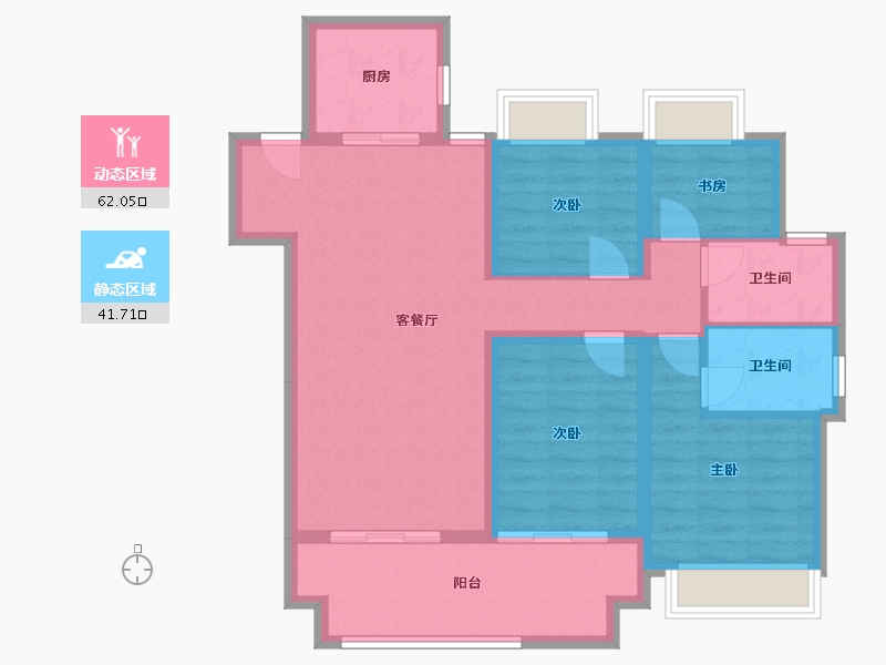 安徽省-亳州市-大家万汇城二期-104.00-户型库-动静分区