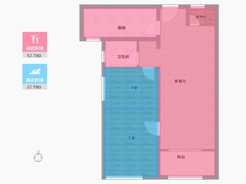 甘肃省-兰州市-万科水晶城-67.50-户型库-动静分区