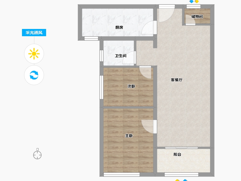 甘肃省-兰州市-万科水晶城-67.50-户型库-采光通风