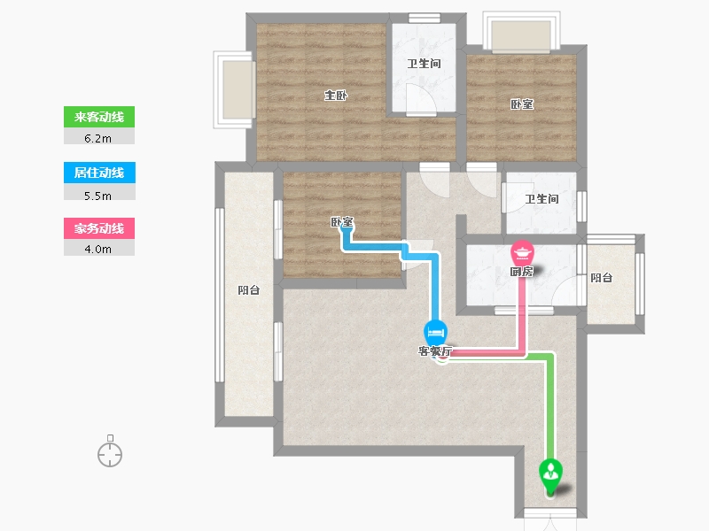 广东省-广州市-云城中心-92.95-户型库-动静线