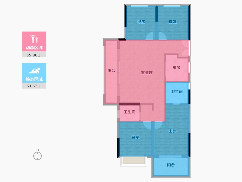 浙江省-杭州市-启歆府-106.79-户型库-动静分区