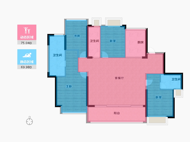 福建省-福州市-绿城美的桂语映月-132.00-户型库-动静分区