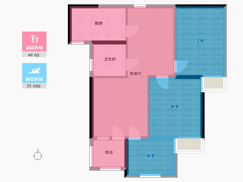 河南省-郑州市-绿都澜湾新苑-72.00-户型库-动静分区