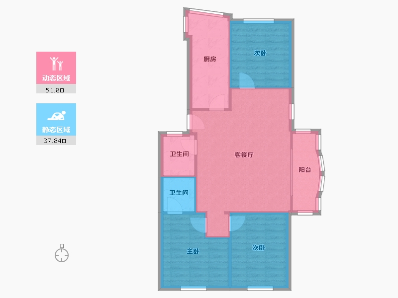 福建省-厦门市-瑞景新村-74.11-户型库-动静分区