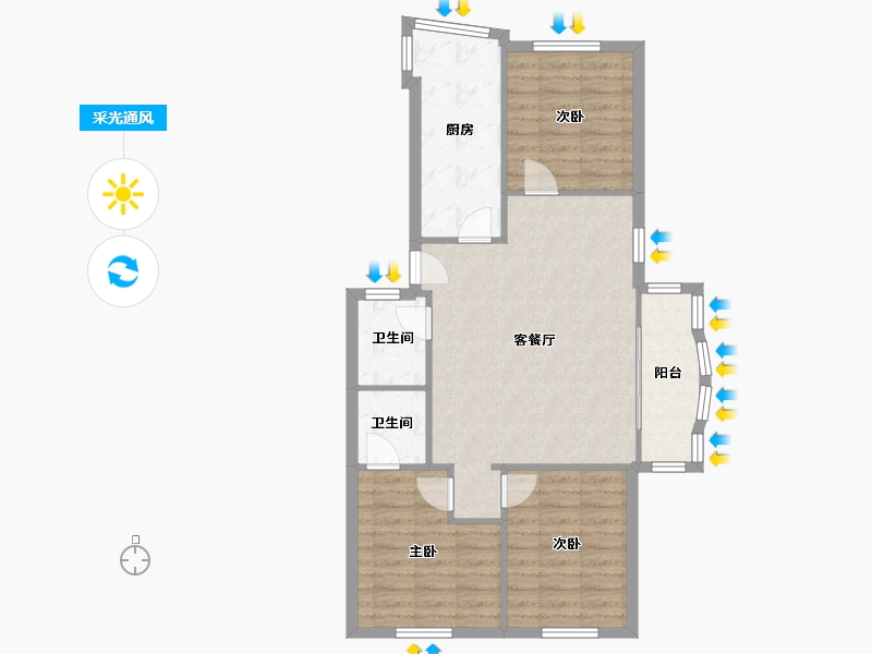 福建省-厦门市-瑞景新村-74.11-户型库-采光通风