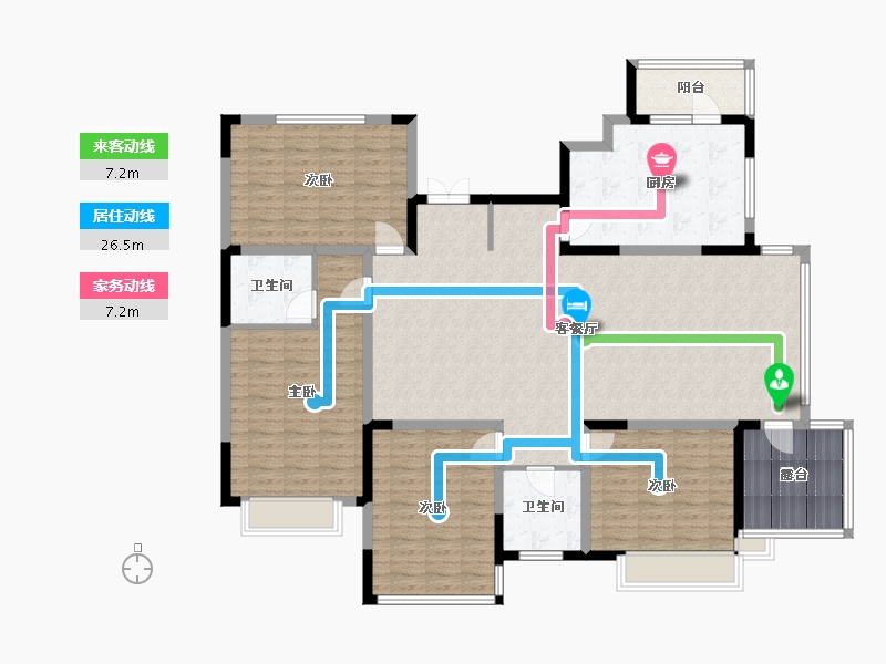 黑龙江省-鹤岗市-公职人员小区-172.00-户型库-动静线