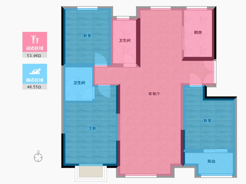 山东省-威海市-云景文山院-101.41-户型库-动静分区