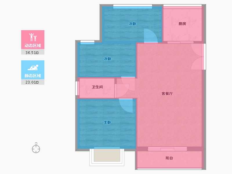 甘肃省-白银市-银时代-88.80-户型库-动静分区